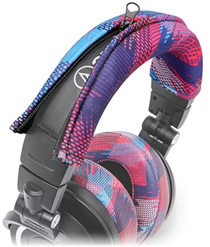 WC BandZ V2 Protective Headband Cover for Audio Technica ATH M Series Headphones - Machine Washable, No More Flaking Leather - Compatible with M50X / M50XBT / M50 / M40X & More | (Speed Racer) | Made by Wicked Cushions | Also fits ATH M50, M40X & More, Machine Washable, No More Flaking Leather | Speed Racer