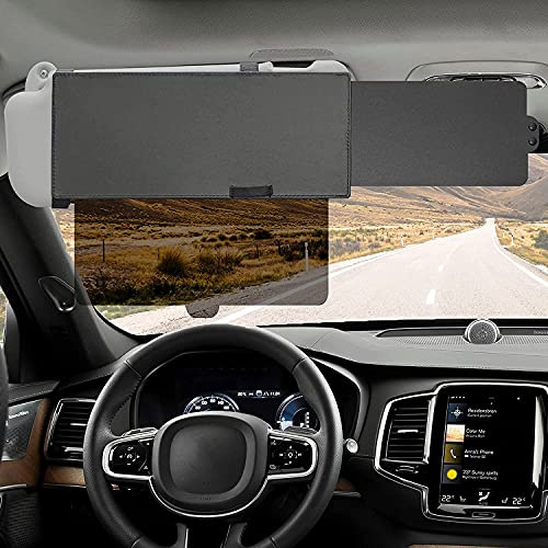 Hifrom Sun Visor Extension for Car, Car Sun Protection, Anti-Glare Sun Visor Extension, Car Interior Accessory for Driver or Passenger (Transparent)