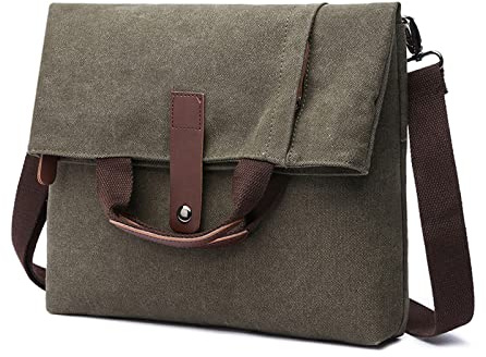 FANDARE Retro Bolsos Bandoleras Lienzo Bolsa Mensajero Lona Bolsos de Mano Bandoleras Bolsos Hombre para Hombre Mujer Estudiante Viaje Trabajo Universidad Bolsillos Bolso Bandolera Verde