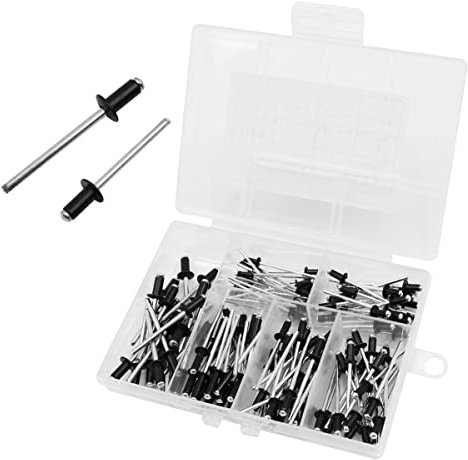 120pcs NUZAMAS 4mm/3.2mm/3mm/2.4mm Aluminum Blind Rivets Dome Head Rivets Open End Pop Rivets