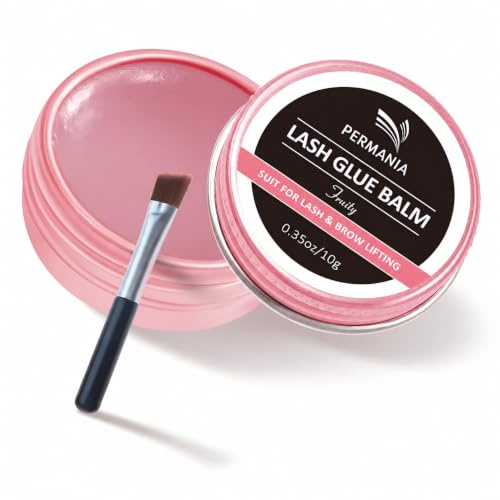 PERMANIA Lash Lift Glue, Lash Lift Glue Balm, Strong Sticky& Fast Drying Eyelash Adhesive for Eyelash Perming and Brow Lamination -10g