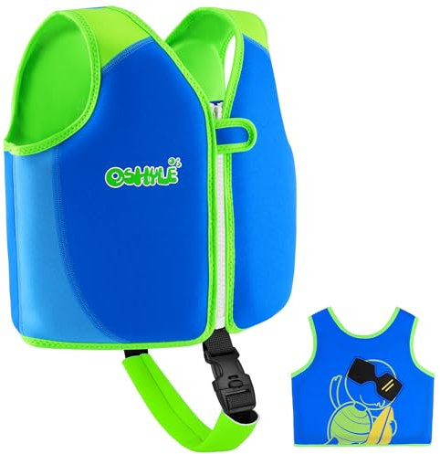OSHYLE Kinder Schwimmweste - Jungen Mädchen Neopren Schwimmen Jacke Kleinkind Schwimmen Floating Neopren Schwimmweste für 1–9 Jahre (S(1-3), Blau)