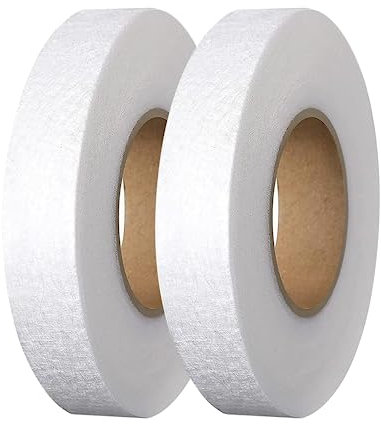 AONAT 128M Bügelband Saumband,Saumband zum Aufbügeln I Extra Stark I– Bügelband zum Aufbügeln auf Textilien wie Hosen Gardinen Vorhänge – Hochwertiges Saumfließ (20mm Breite,64m Länge,2Pack,Weiß)