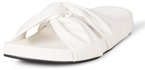 Amazon Essentials Women's Twist Slide Sandal, Slip On, Summer, White, 9