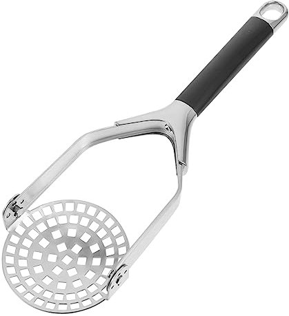 SHOWERORO Manual Potato Masher and Food Crusher Stainless Steel Chrome-Plated Sturdy Kitchen Tool for Vegetables and Potatoes Mashing in Home Cooking