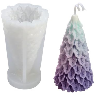 Vordpe Kerzenform Silikon Weihnachtsbaum Kerzenformen zum, Kerze Machen, für Harz Form, Silikonformen Gießformen, Aroma Kerzenform zum DIY, Weihnachten Deko (A)