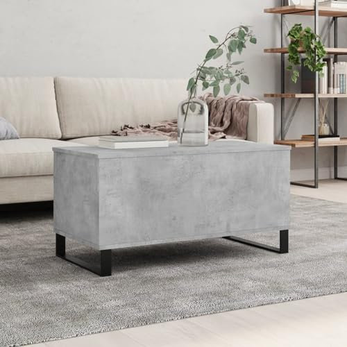Homgoday Möbel Wohnzimmertisch Grau Beton 90 x 44,5 x 45 cm Mehrschichtholz, Gartentisch, Gartentisch, Terrassentisch, Esstisch, Küchentisch, Gartentisch D