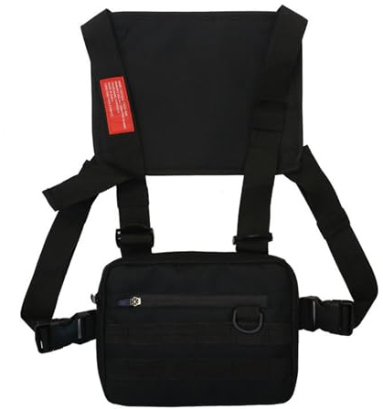 Maizoon Mochila Deportiva con Múltiples Bolsillos y Soporte para Teléfono Móvil, Ideal para Ejercicio, Ciclismo y Senderismo, Negro