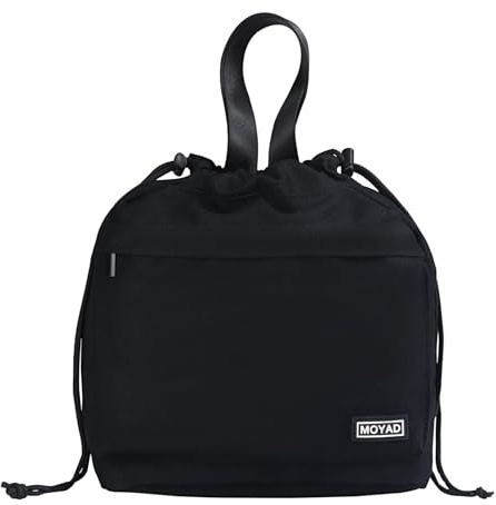 Moyad Borsa Termica Piccola Borsa Frigo Pranzo Ufficio Portatile con Chiusura a Coulisse (Nero)