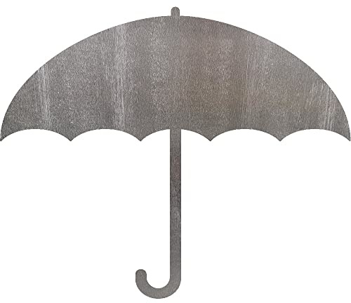 Umbrella Metal Cutout Shape, Wall Art Decoration for Home (Bedroom, Bathroom, Living Room), Farmhouse Style Crafting Project, Paintable Steel Cut Out, 3 Sizes 5 10 or 15 (15)