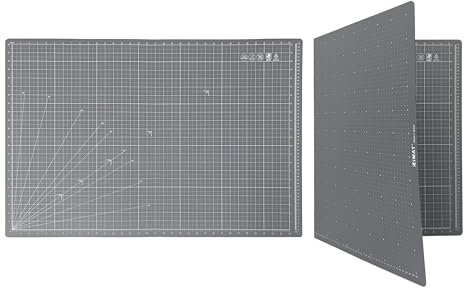 iMAT Flip Schneidematte Note A1 (Zoll-Version), 24 x 36 Zoll (60 x 90 cm), faltbar, ideal zum Basteln, Papierschneiden, große Leder- und Stoffprojekte, Skizzieren, Zeichnen (Aschgrau)