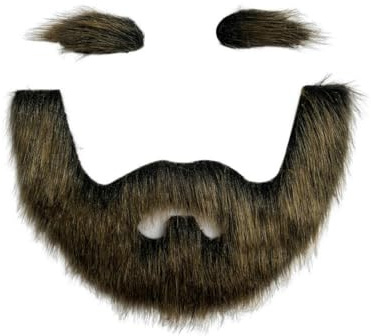 SUNTRADE Fake Mustache Set Fake Beard Mustaches - DIY Self Adhesive Facial Hair for Costume and Halloween Festival Party (yellowish brown)