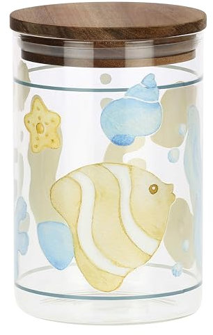 THUN, Barattolo in Vetro, Versione Piccola, Contenitori per Alimenti, Linea Mare da Amare, Idea Regalo per la Cucina, 10 x 15 cm h