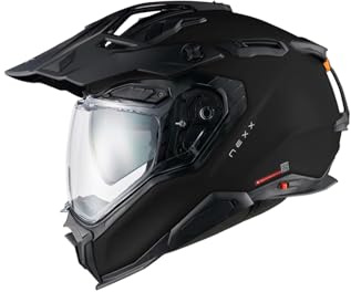 NEXX X.WED3 Plain schwarz matt Fiberglas Adventure Helm Cross Enduro Integral mit Pinlock Sonnenblende ECE 22.06, L 59/60