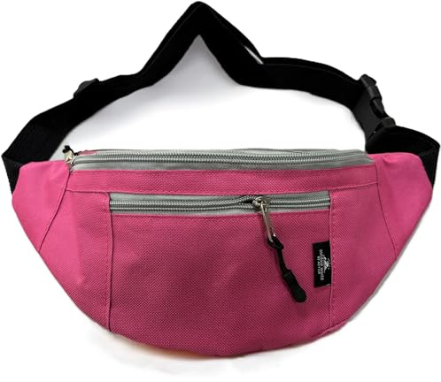 Outdoor World Bauchtasche, Hüftgürtel, Unisex, modische Bauchtasche mit verstellbarem Gurt zum Wandern, Spazierengehen, Joggen, Reisen, Laufen, Sport, 3 Aufbewahrungsfächer mit Reißverschluss (Rosa)