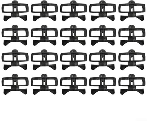 Lot de 20 tendeurs de clôture en plastique - Résistants aux intempéries - Facile à installer - Noir