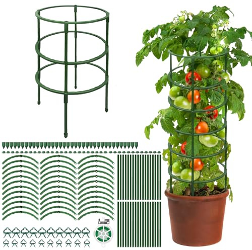 Tomaten Rankhilfe, shallyong Rankhilfe mit Verstellbarer Höhe, Rankhilfe Gurken, Pflanzenstütze, Pflanzenclips, Rankhilfe Tomaten, für Kletterpflanzen, Blumen, Pflanzen, Garten