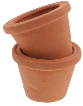 BESTonZON 2 Macetas Pequeñas de Cerámica Roja, Estilo Retro, para Suculentas, Diseño de Pulgar, Ideales para Espacios Pequeños y Escritorios