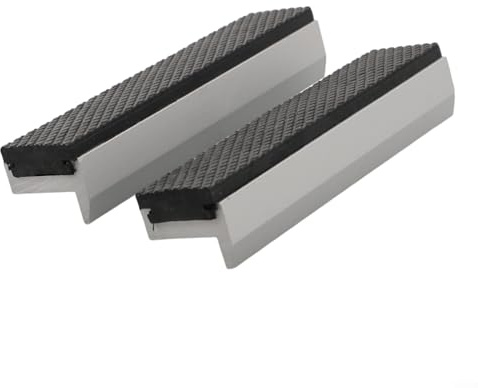 Magnetisches Schraubstockabdeckungs-Set, Aluminiumlegierung, Gummi-Backenpolster mit Anti-Rutsch-Muster für 7,6 - 20,3 cm Werkbank-Schraubstock (125 mm), 2 Stück