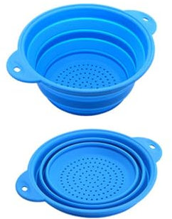Folding Silicone Drain Fruit Vegetable Wash Colander Kitchen Gadget Utensils Foldable Strainer Basket Accessory Drainer