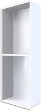 Ducha de acero inoxidable, impermeable, para pared, empotrable, para regaderas, no requiere azulejos, color blanco, 70 x 28 x 12,5 cm