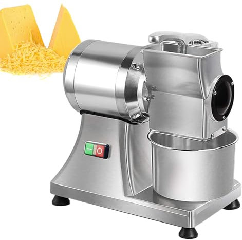 Beachtiful Rallador de Queso Eléctrico Profesional, con Cubo de Acero Inoxidable, para Quesos, Frutas y Verduras.