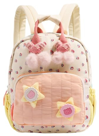 Personalizada Mochila Infantil, Mochila Bebe Con Diseño Fresa para 2-6 Años Niños Niñas, Mini Mochila Bolso de Viaje Ajustable, Mochila Escolar Infantiles para Guardería Colegio Preescolar, 26x23x9 cm