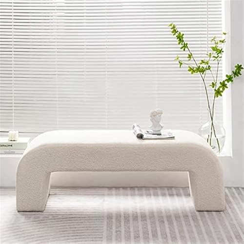 Banc d'entrée, banc, banc moderne en sherpa, banc ottoman en velours sherpa, banc de fin de lit, pour chambre à coucher, coiffeuse, entrée et couloir (taille : longueur 60 cm)