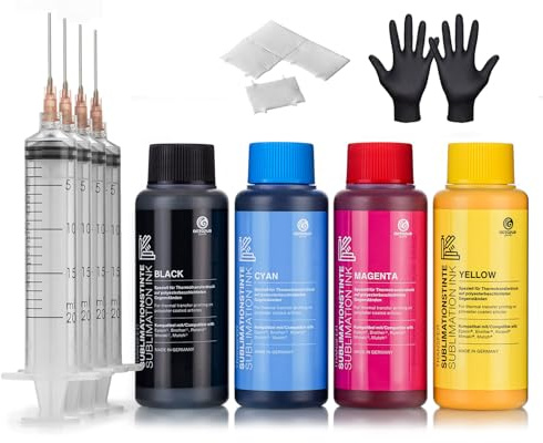 Octopus Fluids Tintenset kompatibel mit Epson Druckerpatronen, CMYK | Zum Nachfüllen geeigneter Epson Patronen und Tanks, abgestimmt auf Druckkopf und Farbserie