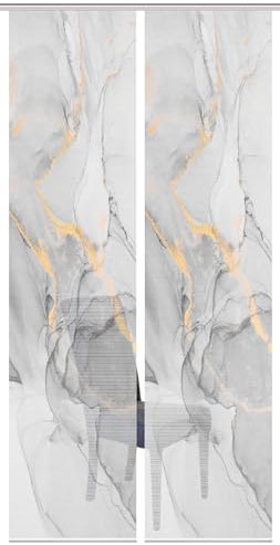 Vision S 55690 | 2er-Set Schiebegardinen 'MARMOSA' | 2 x 260x60 cm | inkl. Zubehör | Farbe: Grau