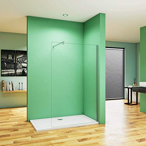 Aica Sanitär 110cm Duschwand Walk in Dusche Duschtrennwand 8/10mm Nano Glas Duschabtrennung H200cm