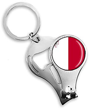 Portachiavi con bandiera di Malta, per bottiglie di birra, tagliaunghie in metallo e vetro, con cristalli, da viaggio, souvenir, regalo