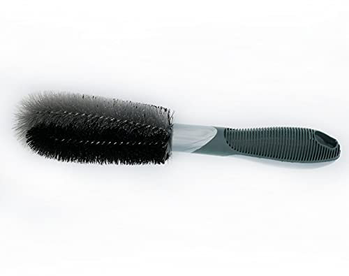 D&W The Motion Corporation DuW Felgenbürste | 28,5X∅7 cm| weiche Borsten | entfernt hartnäckigen Schmutz | Radbürste für Alufelgen und Stahlfelgen, grau/schwarz