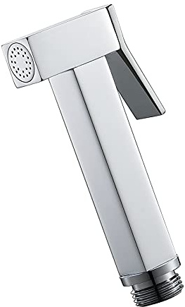 SHUGUANG Pulvérisateur de Bidet à Main, Carré Douchette WC en Laiton Douchette à Main Bidet Montage Mural Pulvérisateur de Toilette Bidet pour Le Nettoyage de la Salle de Bain,Chrome
