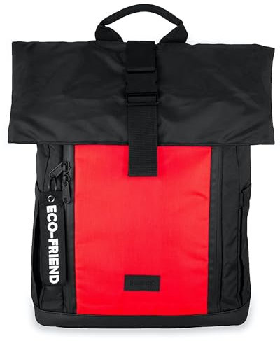 Dingbats - Waterproof Laptop Backpack - 25L Roll Top Travel Bag - Sustainably Sourced Cabin Bag with Padded Straps, Laptop and Bottle Compartments