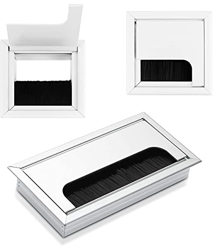 Monsully Eckig Kabeldurchlass Kabeldurchführung, 3 Stück 80 * 80mm und 160 * 80mm Quadratisch Kabeldurchführung, Kabeldurchführung Schreibtisch für Schreibtische, Büro, Arbeitsplatten