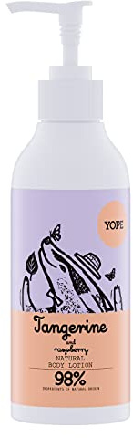 YOPE Lotion mains et corps | Macadamia et huile jaune | Beurre de karité, Mafura | Glycérine végétale | Régénérant | 98% d'ingrédients naturels | Formule végétalienne | Mandarine et framboise | 300ml