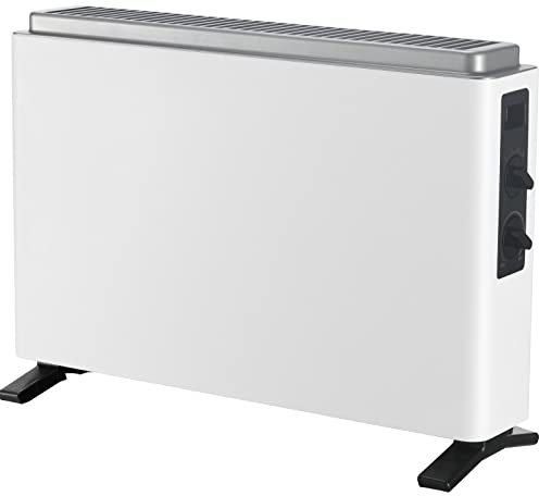 Midea NDK20-21AE Stufetta Elettrica Basso Consumo Termoconvettore Elettric Slim Termostato Regolabile Stufa Elettrica 2000W, 3 Livelli di Potenza, Silenzioso, Bianco