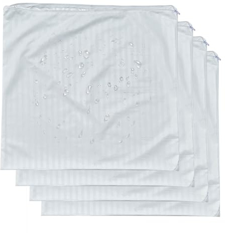 Kingnex Paquete de 4 protectores de almohada impermeables a prueba de plumas de 20 x 20 pulgadas | Fundas protectoras con cremallera, a prueba de plumas, a prueba de pinchazos, para rellenos de almohada cuadrados