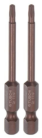 sourcing map 2Stück T10 Torx Bit 1/4 Sechskantschaft 3 Länge Rot | Magnetische Sicherheit Stern Schraubendreher Elektrowerkzeug