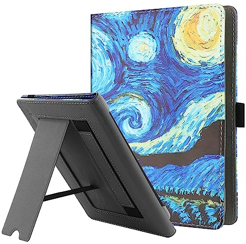 HGWALP Universal Ständer Hülle für 6-7 Zoll eReader,Premium PU Leder Ständer Cover mit Handschlaufe Kompatibel mit Allen 6 6.8 7 Kindle Paperwhite/Colorsoft/Kobo/Tolino/Pocketbook/Sony eReader-SS