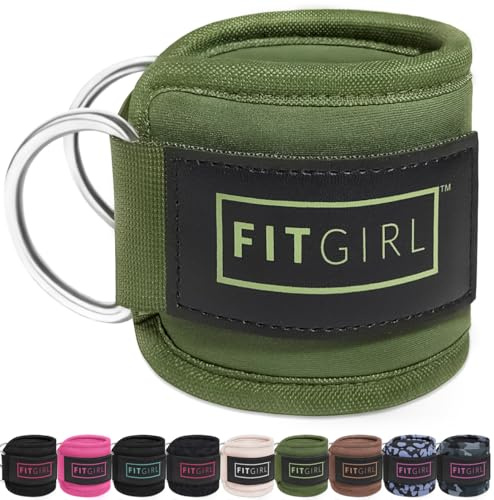 FITGIRL - Correa de tobillo (par) para máquinas de cable y bandas de resistencia, soporte de manguito de entrenamiento para el hogar y el gimnasio, ejercicios de glúteos - kickbacks, extensiones de