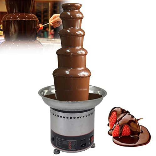 NYANS Machine à Fontaine à Chocolat Électrique, Cascade de Fondue au Chocolat à 5 Niveaux, Adaptée au Commerce Domestique, Pot de Fusion de Chocolat en Acier Inoxydable