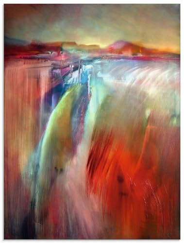 ARTland Wanddeko Glasbilder Wandbild Glas Bild einteilig 45x60 cm Hochformat Abstrakte Kunst Traum Landschaften Dorf Wasserfall Wasser Licht Farbe U4UM