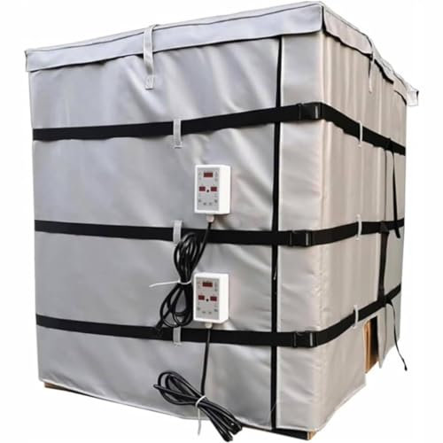 Metal Oil Drum Heater, 2300W/4000W IBC Ton Barrel Heater, Oil Drum Electric Heating Jacket for Valves, Instruments, Tanks, Grease Keg Heater, 0-150℃,275Gallon/1000L-Grey