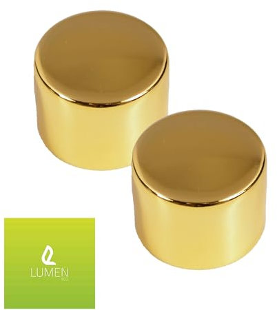 LumenEco Universal Dimmer Knob, 6mm D-Spindle Rotary Switch, Wall Mount LED Compatible, 21x20x15mm Replacement Control, Pack of 2, Polished Brass