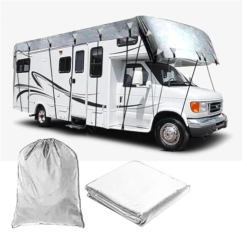 LFLIFENG Telo Copri Camper Tessuto Oxford 210D Copertura Camper Stoccaggio Pieghevole, Facile da Pulire Copertura Camper Telo per Tendalino Camper,Grey-10m×3m