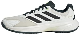 adidas Hombre CourtJam Control 3 Clay Tennis Shoes, Off White/Core Black/Aurora Ivy, 47 1/3 EU