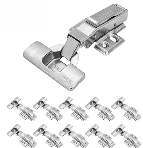 Stolmet Soft Close Hinges, 35mm, Medium, Steel, Silver, Painted, Surface Mount, Sets of 10