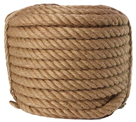 Heavy Duty Twisted Rope for Nautical/Landscaping/Railings/Hammock/Home Decorating 50m Natural Jute/Hemp/Solid Braid Manila Rope Multifunctional and Durable
